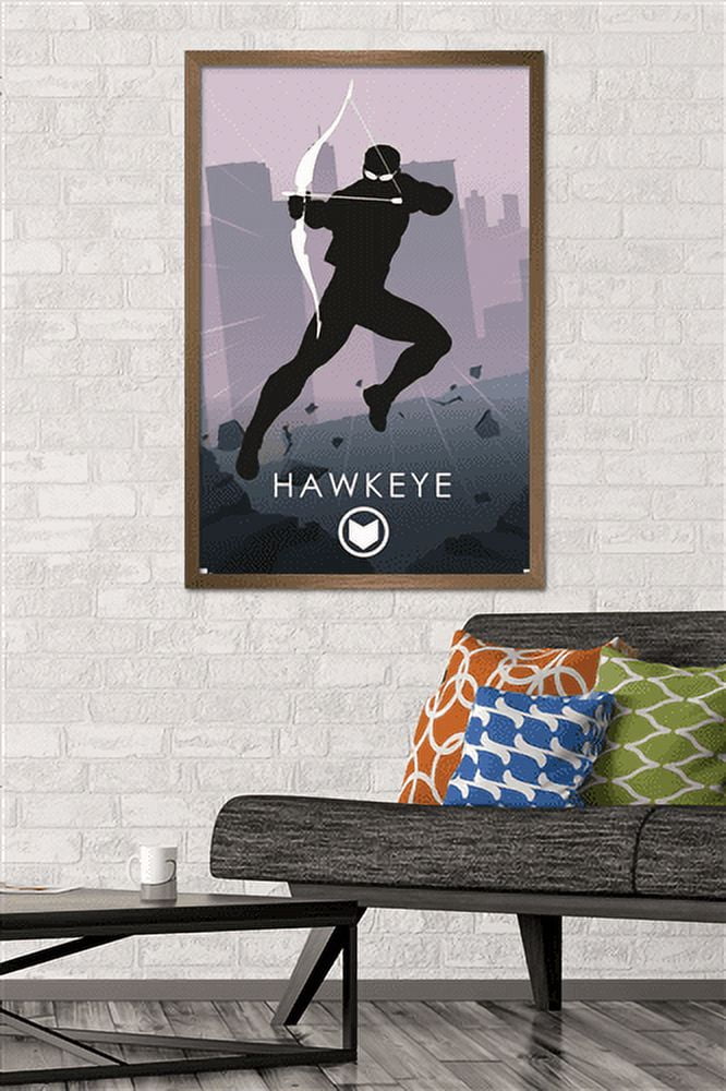 Marvel Comics - Hawkeye - Minimalist Wall Poster, 22.375" x 34", Framed
