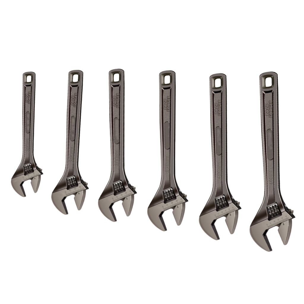 8-18inch Adjustable Wrench Wide Jaw Opening Jaw Designs Grips Measurement Scales Engraved on the Tool