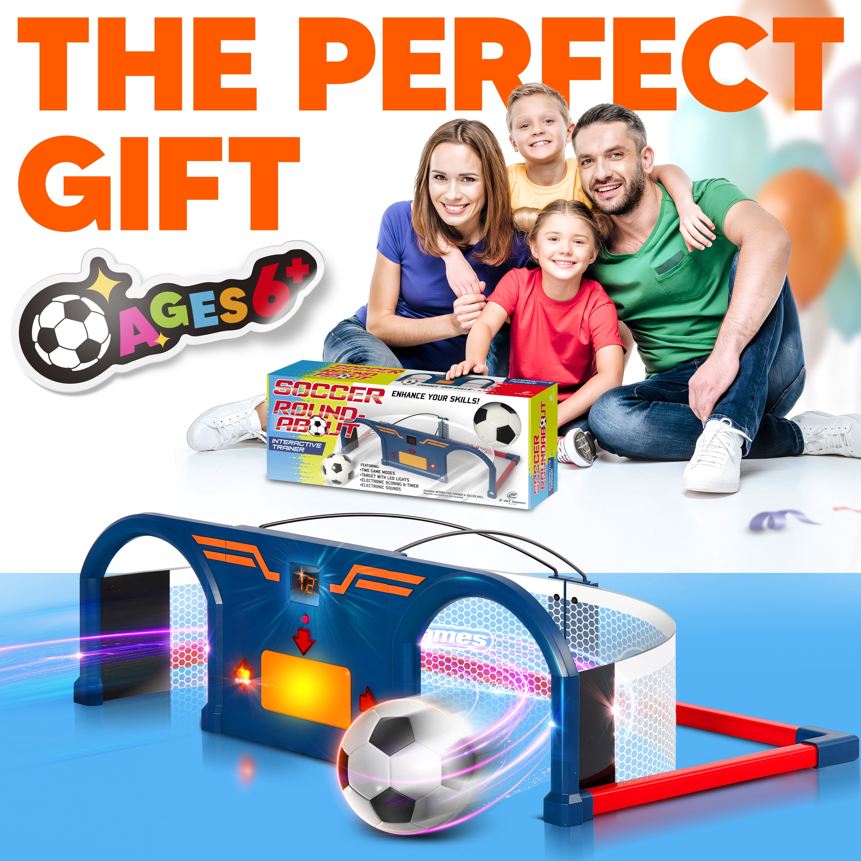 Soccer Arcade - Interactive Trainer Soccer Ball Set | E-Jet Family Fun Football Party Indoor Sport Game Toys