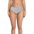 thumbnail image 4 of TEVEQ 3 Pack Cotton Underwear for Women Cute Low Rise Ribbed Bikini Breathable Womens Cheeky Panties Invisibles Seamless Panties Briefs Bikini Pcs 3 Women's Underwear Grey L, 4 of 5