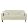 thumbnail image 7 of Teddy Velvet 2-Seater Sofa with 2 Pillows, Modern Loveseat Sofa with Tufted Buttons Desgin Backrest, Sturdy Wood Frame Sofa for Living Room, Apartment and Hotel, Beige, 7 of 7