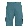 thumbnail image 3 of Xdegoge Workout Shorts Men Elastic Waisted Knee Length Short Pants Lightweight Breathable Casual Loose Cargo Pants Summer Hiking Gym Work Outfits With Multi Zipper Pockets, 3 of 7