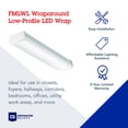 thumbnail image 2 of Lithonia Lighting FMLWL 48-Inch 840 Contractor Select 4-Foot Flushmount LED Wrap Ceiling Light for Garage| Home| Basement| 2900 Lumens, 120 Volts, 41 Watts, Damp Listed, Bright, 2 of 4