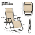thumbnail image 2 of MoNiBloom Zero Gravity Lounge Chairs, Outdoor Patio Folding Beach Recliners with Headrest and Foot, Cream, 2 of 11