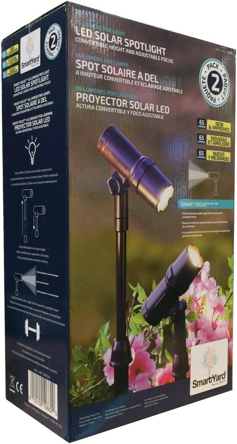 SmartYard Solar LED Spotlight, 2 Count - Walmart.com