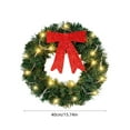 thumbnail image 3 of EWASWON Christmas Lighted Christmas Wreath, 15 Inch Artificial Holiday Decor with 20 LED Lights, Door Hanging Xmas Wreath Decoration, 3 of 6