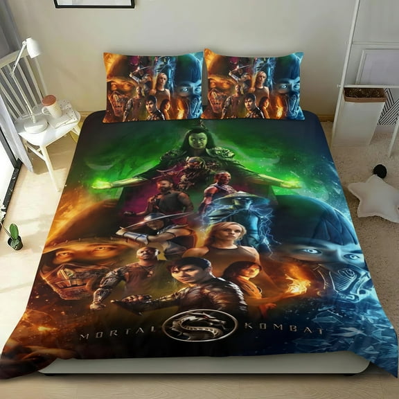 Mortal Kombat-themed Bed Sheet Set Three Piece Set Comfortable And Skin Friendly Unique Design Home Decor Gifts For Family Friends fans36x75Inches（90cm*190cm）