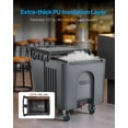 thumbnail image 4 of VEVOR Commercial Ice Bin, 125 lbs Portable Ice Caddy, 31.5 x 22.8 x 29 inch Insulated Ice Carrier with 4 Wheels and Flip Lid, Large Ice Bin for Catering, Kitchens, Bistros, Restaurants, and Bars, 4 of 9