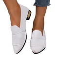 thumbnail image 2 of Domuza Women's Ballerina Slip On Knitted Trainers 2026 Summer Non Slip Comfortable Breathable Sporty Flat Shoes for Walking White 6.5（EU-37）, 2 of 5