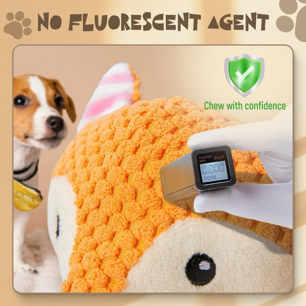 Indestructible Squeaky Dog Toy for Small Dogs - 2026 Durable Stuffed Plush with Squeaker & Crinkle, Chew Resistant Puppy Teething Toy for Aggressive Chewers P