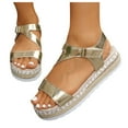 thumbnail image 1 of IUJSOY Womens Platform Espadrilles Sandals Open Toe Hook and Loop Strappy Summer Causal Shoes, 1 of 8