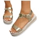 thumbnail image 3 of Bmisegm Women's Summer New Gold Glossy Buckle Sandals Womens Sandals Summer Gold 7, 3 of 8