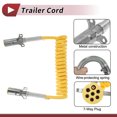 thumbnail image 4 of Cable de extensión para remolque de alimentación eléctrica enrollado de 7 vías Unique Bargains con conector macho para camiones semirremolques tractores de 15 pies color amarillo de aleación de zinc, 4 of 7