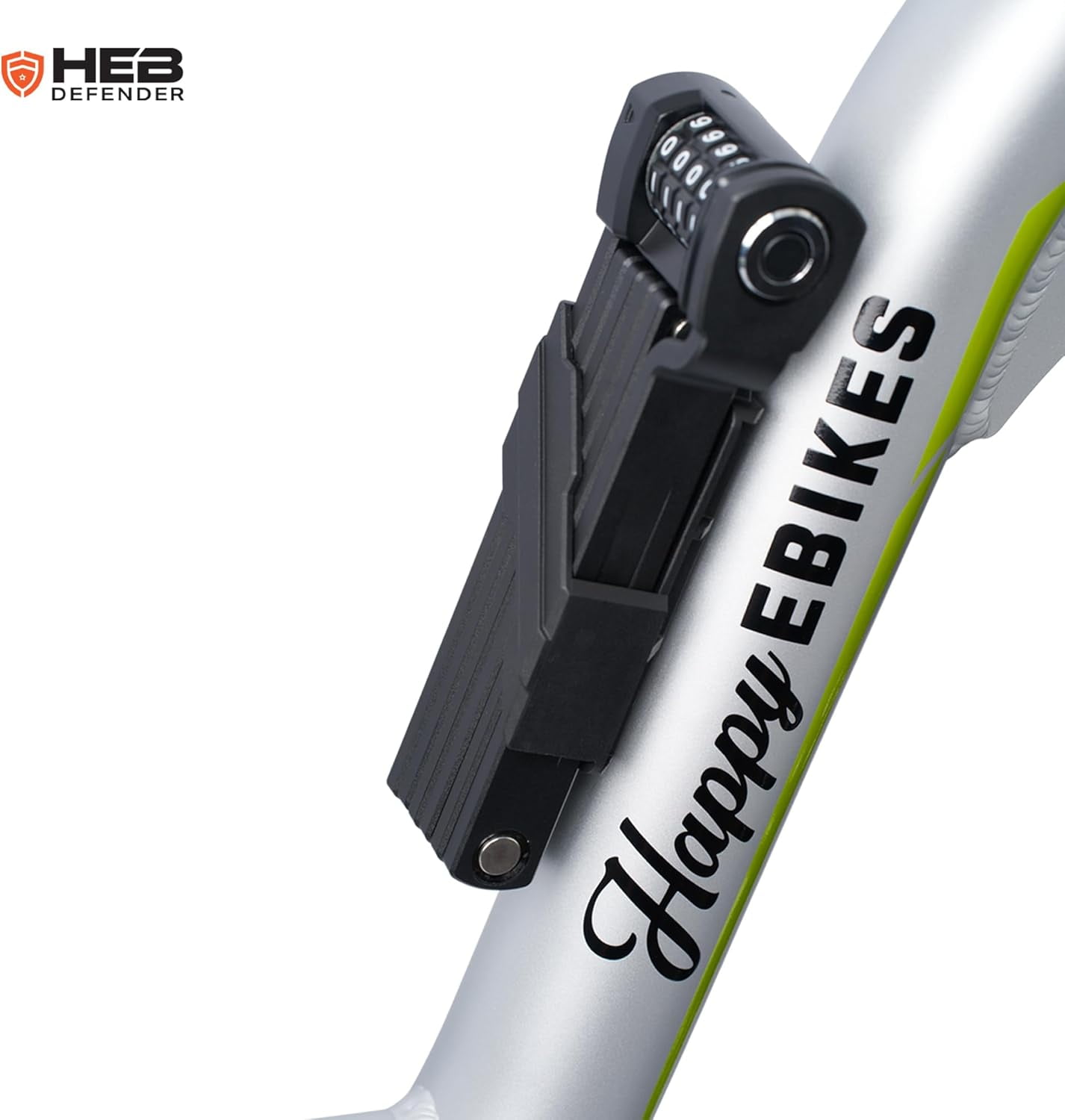 HEB Defender Folding Bike Lock - Heavy Duty Bike Lock - Anti-Theft-Foldable Bike Lock, Combination Bike Lock for Ebikes, MTB, Scooters, & Bicycles (33.5 inch Compact Combination Lock, 1, Count)
