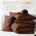 thumbnail image 6 of Davulos Twin Comforter Set with Sheets Chocolate Brown,5 Pieces Pintuck Bed in a Bag Twin Bed Set for Man Women Pinch Pleat Bedding Set All Season, 6 of 8