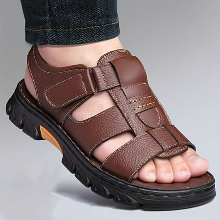 

Men s Comfortable Open-toed Leather Sandals - Breathable Non-slip Casual