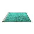 thumbnail image 2 of Ahgly Company Machine Washable Indoor Round Persian Turquoise Blue Traditional Area Rugs, 3' Round, 2 of 4