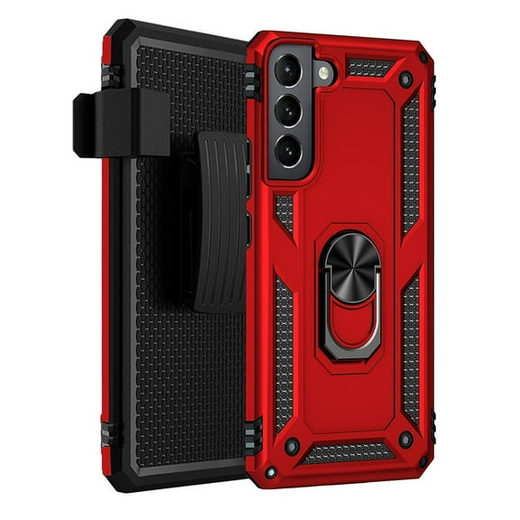 SaharaCase Military Kickstand Series Case for Samsung Galaxy S22  Red (CP00210)
