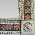 thumbnail image 2 of Medium Silver Marigold Tile Talavera Tin Mirror, 2 of 2