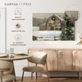 thumbnail image 5 of Elephant Stock Snowy Winter Barn Wall Art - Horizontal Canvas Wall Art - Living Room Wall Decor - Architecture Canvas - Gray And Beige Decor By Sally Swatland - 39" x 26", 5 of 8
