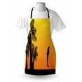 thumbnail image 4 of Summer Apron, Ombre Sunset with Dolphin and Palm Trees Exotic Beach Pattern, Unisex Kitchen Bib with Adjustable Neck for Cooking Gardening, Adult Size, Yellow Orange, by Ambesonne, 4 of 4
