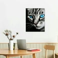 thumbnail image 2 of Nawypu  -  Black and White Wall Art Painting Blue Eye Cat Pictures Prints on Canvas Animal Pet Poster Wall Decor for Home Decoration Framed Ready to Hang, 2 of 4