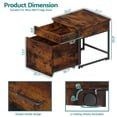 thumbnail image 6 of Advwin Heavy Duty Mini Fridge Stand with Storage, Mini Refrigerator Cart with Rolling Cabinet, Drawer & Lockable Wheels, Beverage Fridge Table for Dorm Home Office Bedroom, Rustic Brown, 6 of 12