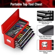 SEIZEEN 5-Drawer Tool Chest,Tool Cabinet on Wheels with Keyed Locking System and Drawer Liners, Tool Chest with Link Buckle for Warehouse and Garage