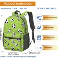 thumbnail image 3 of Soccer and Net Green Pattern 17" School Backpacks for Teens,Waterproof Oxford Fabric,S-Shape Padded Straps for School,Travel,Hiking,Camping, 3 of 6