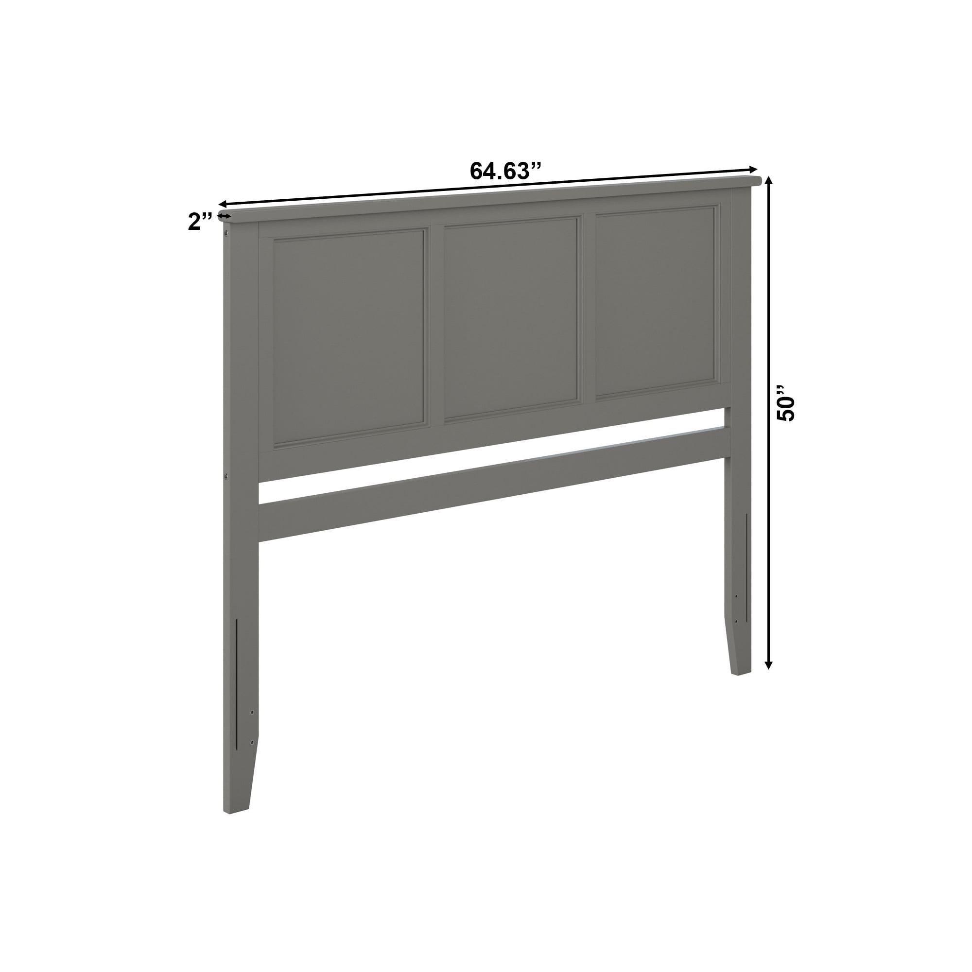 AFI Madison Queen Solid Wood Panel Headboard, Grey