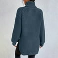 thumbnail image 5 of Bnwani Chunky Turtleneck Sweater Women Solid Color Pullover Top Long Sleeve Knit Blue Sweater Shirts for Women Size L(US:8), 5 of 6