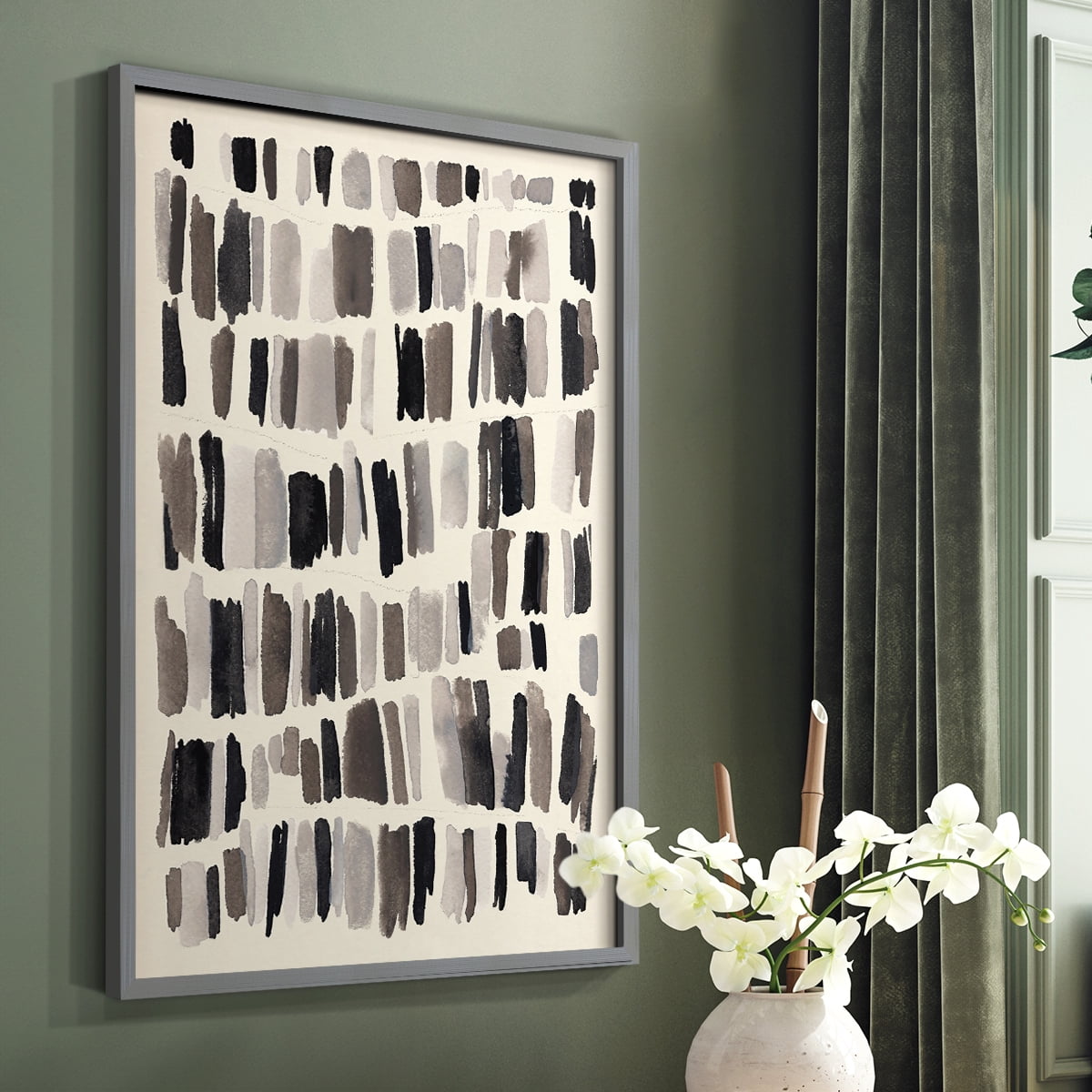 Chalk and Flint II Framed Print in Gray Solid Wood Framed Print No Nail Hanging