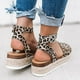 thumbnail image 3 of Sandalias con hebilla y correa en el tobillo con plataforma de cuña para mujer Zapatos de verano, 3 of 4