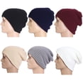 thumbnail image 3 of Men Fashion Knitting Slouchy Beanie Cap Baggy Vertical Stripe Warm Winter Hat, 3 of 8