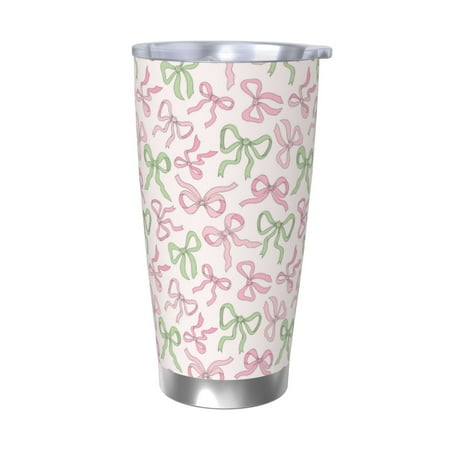 

Logiee Cute ribbons set Print 20OZ Car Cup with Lid Stainless Steel Vacuum Insulated Double Wall Travel Tumbler Durable Insulated Coffee Mug Thermal Cup with Straw-Without Straw