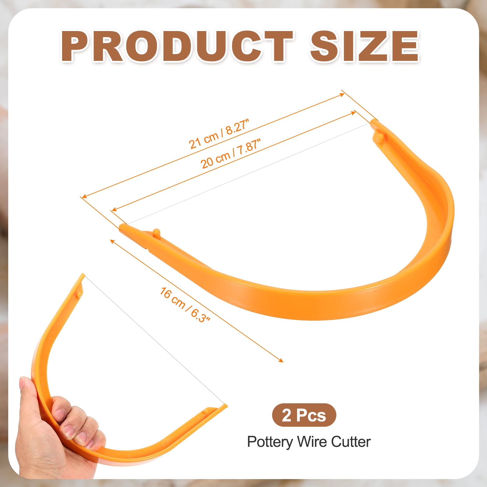 Uxcell 2pcs Clay Mud Cutting Wire 7.87" Wire Clay Cutter Pottery Slicer Cutting Tools Plastic Clay Sculpting Tools for Pottery Ceramic Sculpting Trimming