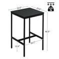 thumbnail image 2 of Square Bar Table,Small Kitchen Dining Table,Cocktail Table,High Top Pub Table for Party,Sturdy Metal Frame,Space-Saving Narrow Table for Living Room, Kitchen, Bar, Classic Black, 2 of 6