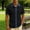c01Black, variant on Linen Shirts for Men Short Sleeve Lightweight Breathable Quick Dry Button Down with Denim Trim for Summer Beach Outdoor Hiking Gray M