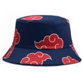 thumbnail image 3 of Anime Naruto Akatsuki Red Cloud Bucket Hat Unisex Hombres Mujeres Fisherman Fisher Beach Sun Cap (azul), 3 of 4