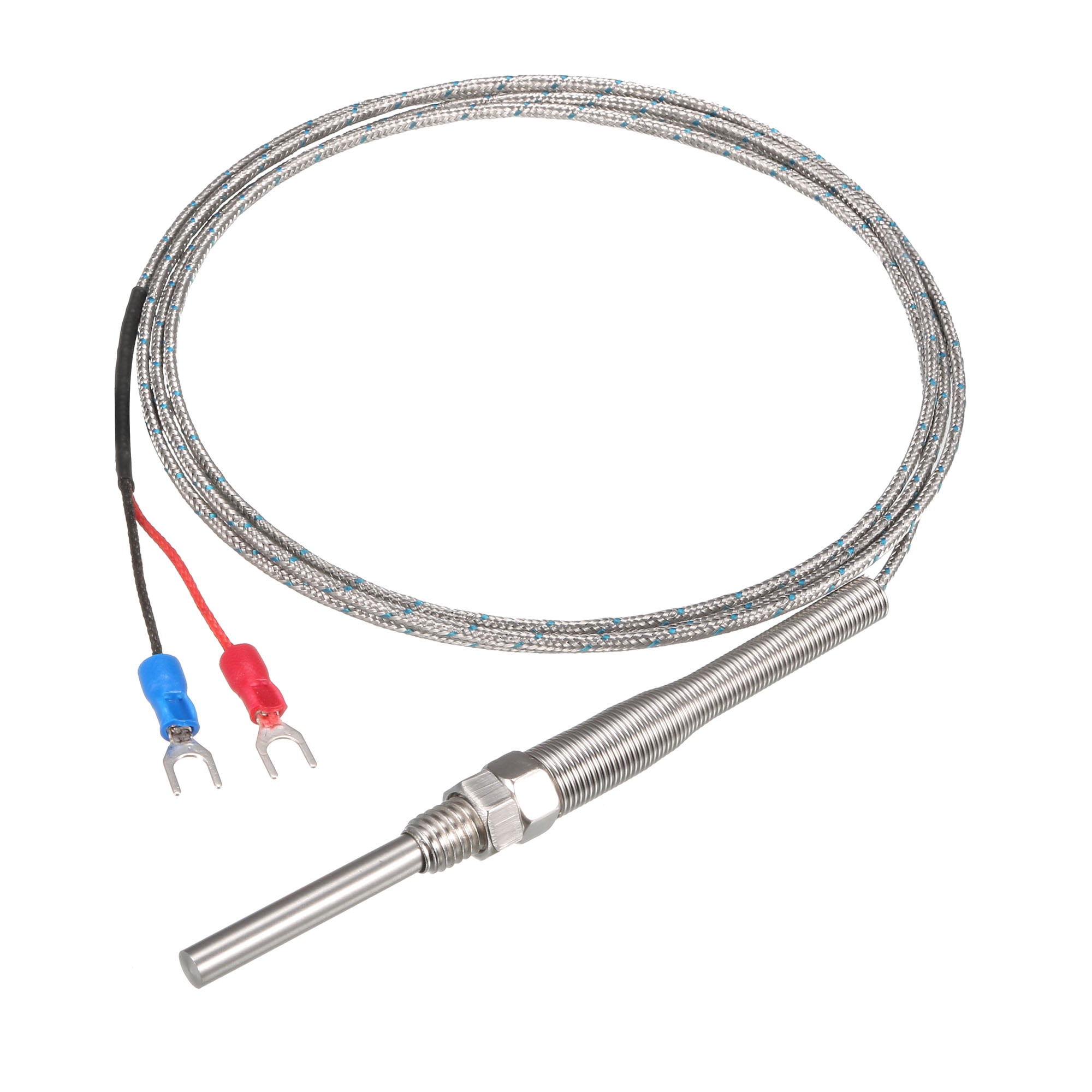 K Type Thermocouple Spring Type Temperature Sensor Probe 1.5M Cable