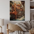 thumbnail image 2 of Designart "Powerful Energies Orange Power Plants" Cityscapes Print on Natural Pine Wood, 2 of 5