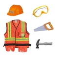 thumbnail image 2 of Disfraz de Trabajador de Construcción con Casco Gafas Chaleco Sierra Martillo Poliéster Seguro Adecuado para Eventos Infantiles Fiestas Cumpleaños Fotografía Escénica, 2 of 8