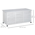 thumbnail image 2 of White Wooden Deck Box Bench - 50” Patio Storage Container with Ventilation & Weather-Resistant Finish for Garden, Backyard & Outdoor Use, 2 of 7