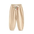 thumbnail image 4 of TAIAOJING Boys Casual Pants Elastic Waist Solid Color Drawstring Pants For Toddlers Kids Summer Daily Wear Age 3-8 Years Cozy 6-7Y, 4 of 4