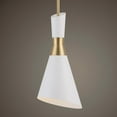 thumbnail image 2 of Uttermost 1-Light Contemporary Metal Mini Pendant in Brass/White Finish, 2 of 7