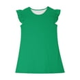 thumbnail image 5 of Mevxay Toddler Girls Dress Ruffle Sleeve Basic Casual A Line Mini Dresses 4-12 Y Green, 5 of 9