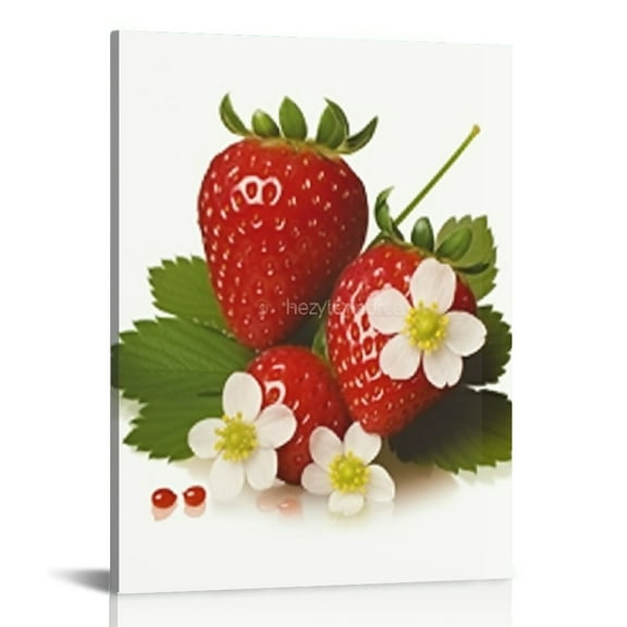 WENZZ  Strawberry Fruits Wall Artwork Paintings,Colorful Fruits Canvas Wall Art,Walls Canvas Art Work for Kitchen Dining Room Home Decor