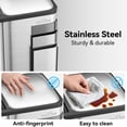 thumbnail image 3 of mVm 16 Gal 3 in 1 Kitchen Step Trash Can, Heavy Duty Anti Fingerprint Brushed Recycling Bin for Office, 3 of 6