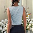 thumbnail image 5 of jobturf Floral Lace Tank Tops for Women Asymmetric Hem Slim&nbsp;Fitted Sleeveless Shirts Going Out Summer Blouses Beach Vacation Outfits S-XL, 5 of 6
