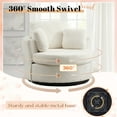 thumbnail image 6 of Muumblus Oversized Swivel Barrel Accent Chair, Teddy Adult Comfy Reading Armchair, Ivory, 6 of 6